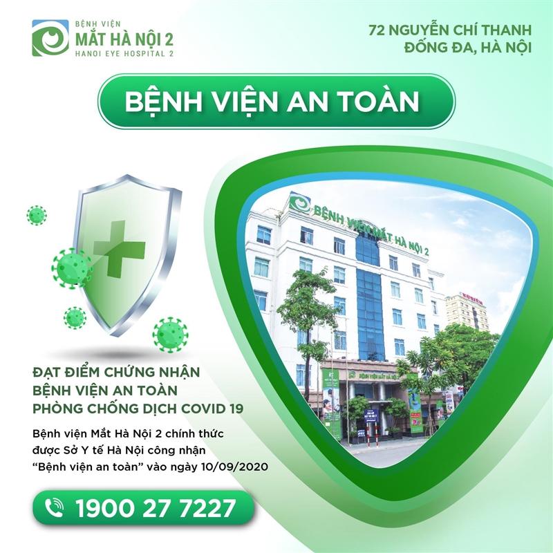 Sở Y tế Hà Nội công nhận Bệnh viện Mắt Hà Nội 2 đạt 37 tiêu chí đánh giá an toàn mùa dịch